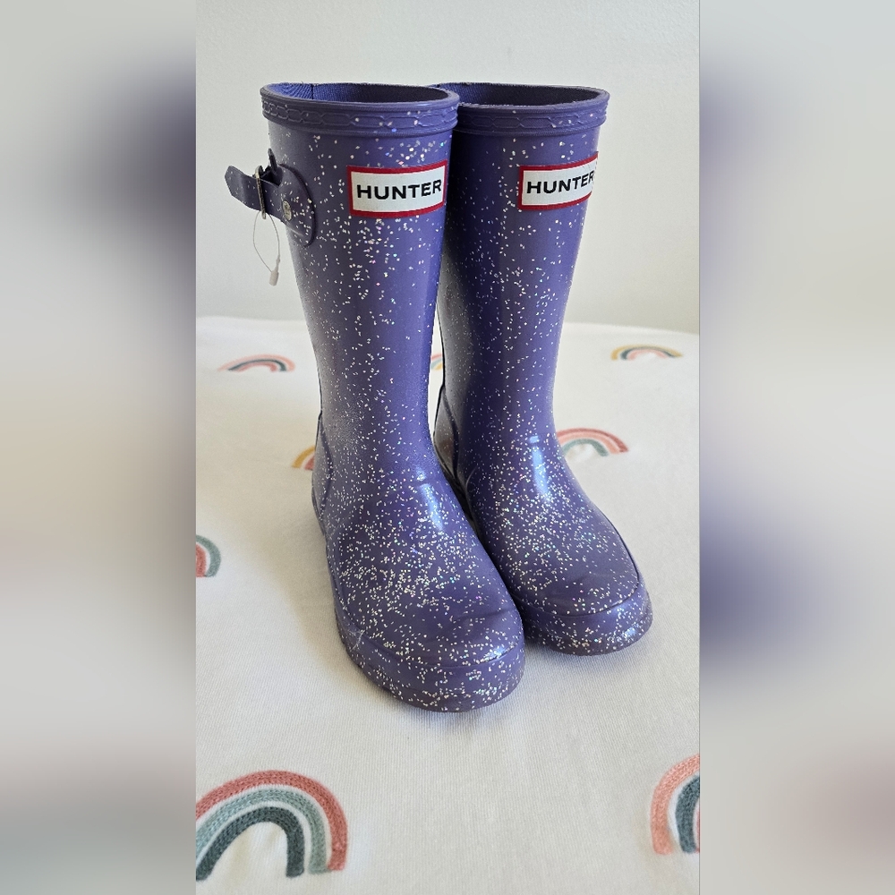 SOLD 🔥 - Hunter Purple Glitter Rain Boots